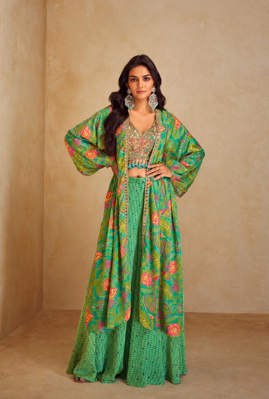 Designer Chinon Printed Indo-Western Palazzo Collection