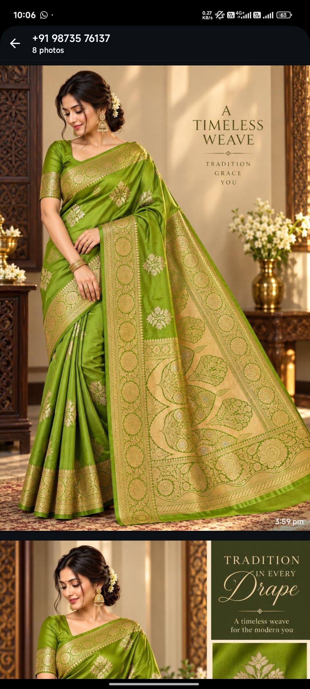 Traditional Soft Silk Saree – Regal Green & Gold