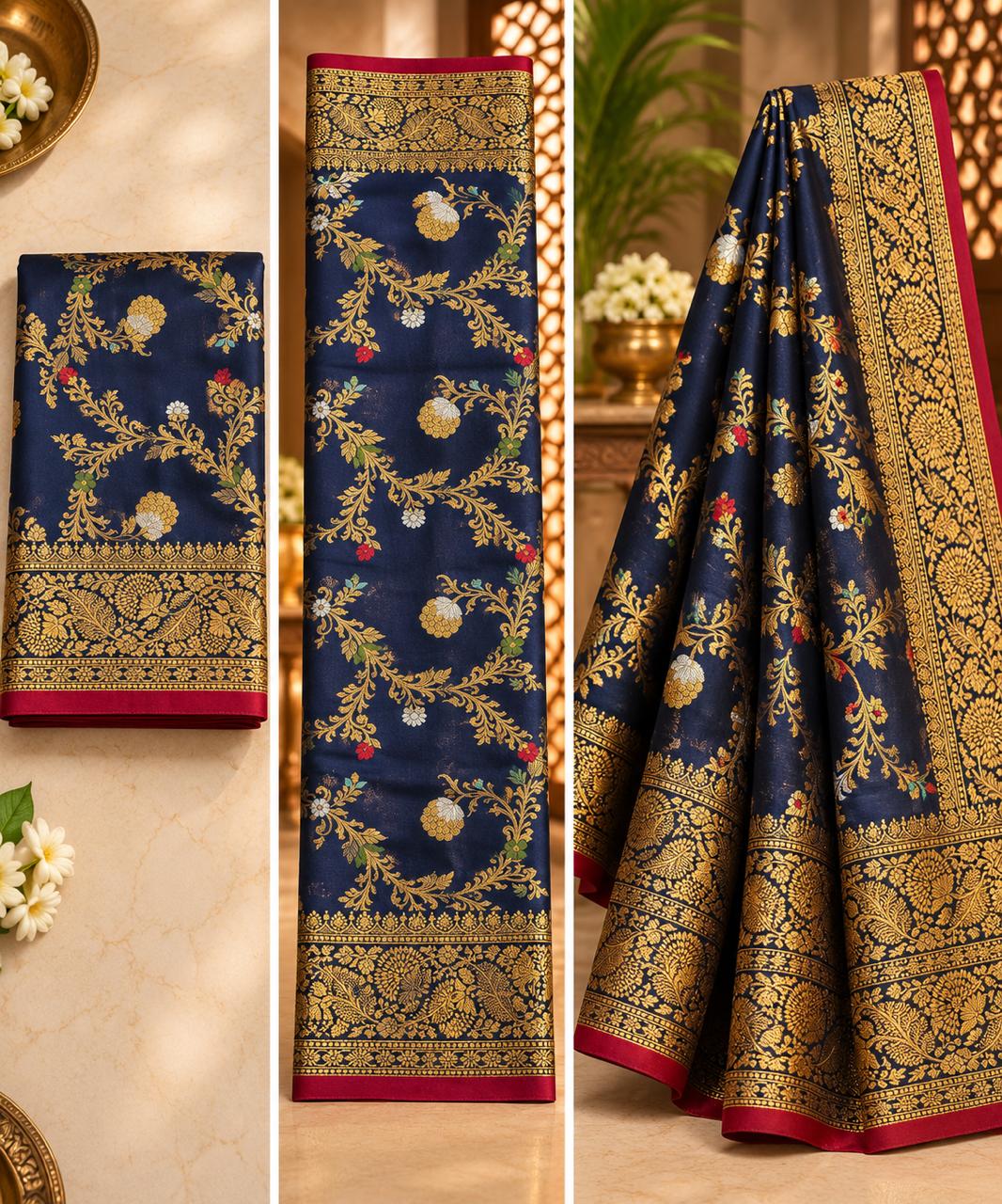 ✨ Meena Jal Banarasi Soft Silk Saree ✨