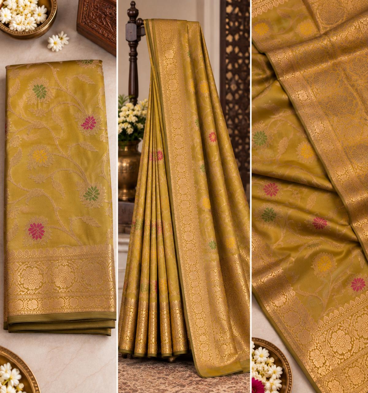 Jaal Soft Silk Saree – Pastel Collection