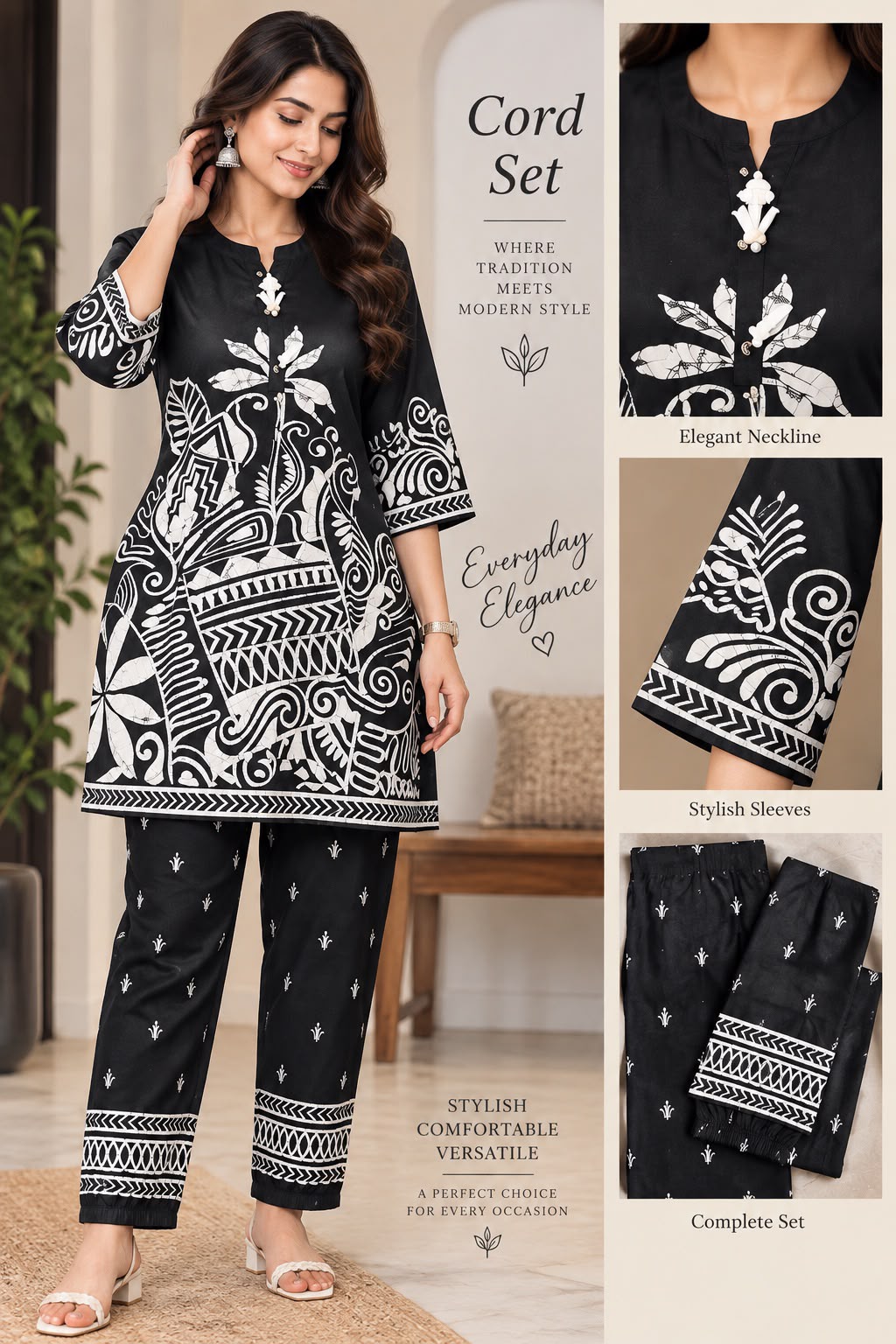 Crepe Silk Co-ord Set printed