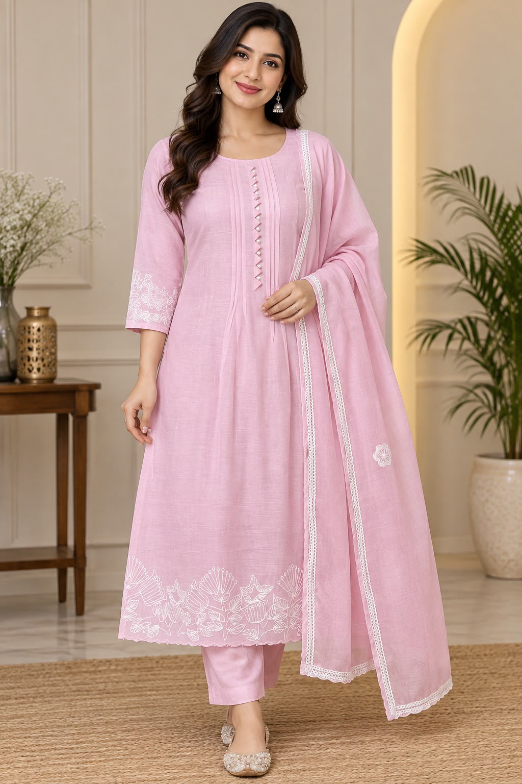 Chiffon Applique Work Salwar Suit Set