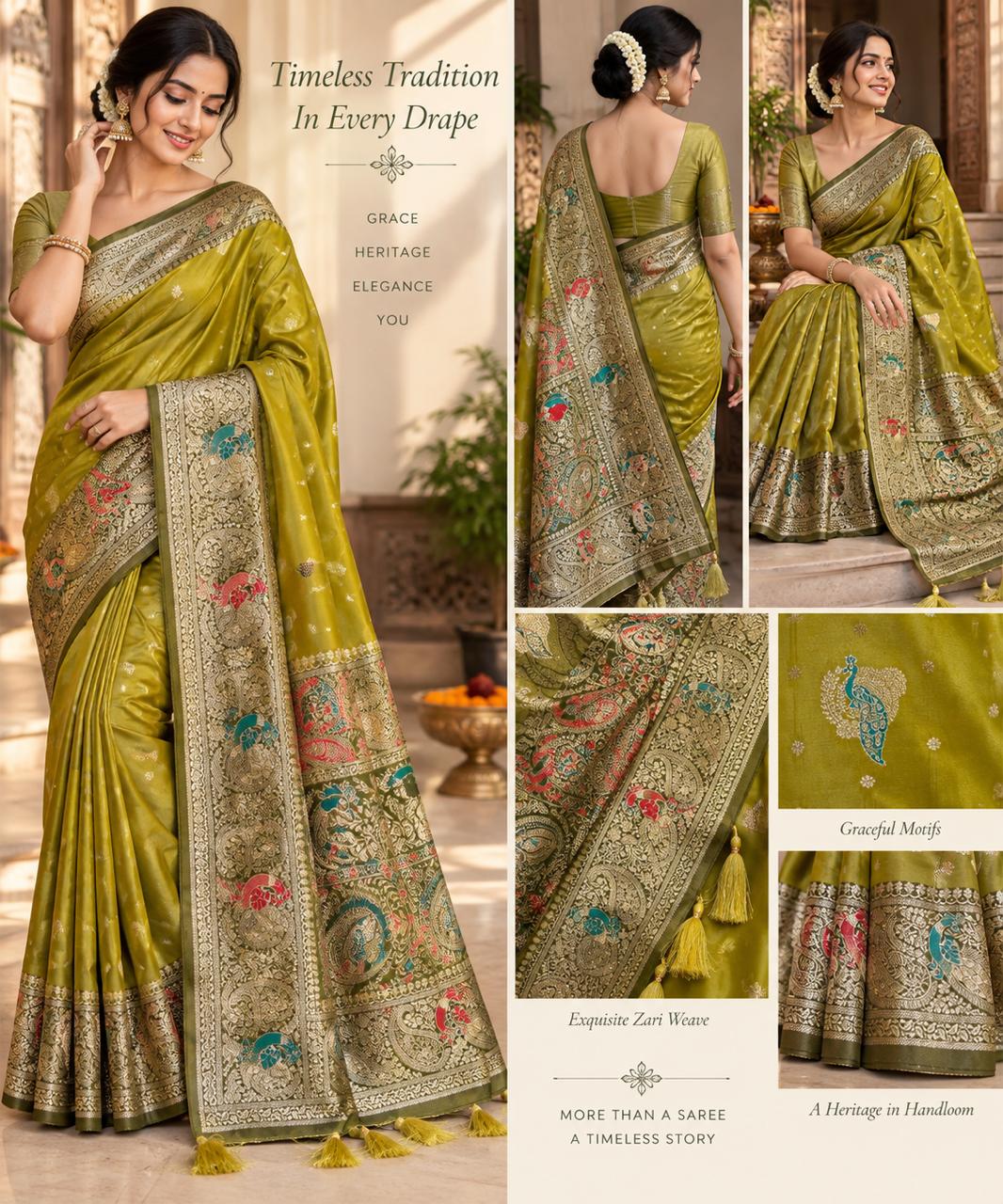 Mashru Silk Saree with Rich Zari Meena Motif Work