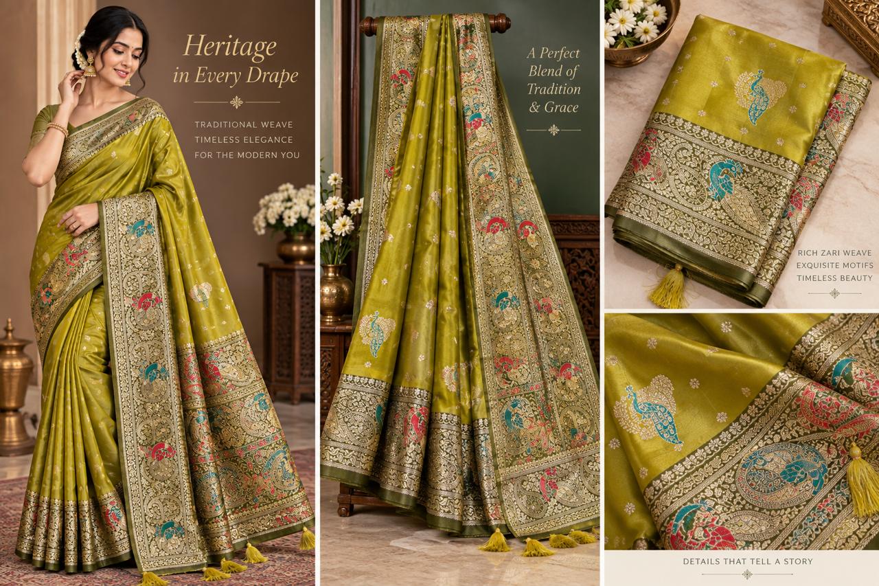 Mashru Silk Saree with Rich Zari Meena Motif Work